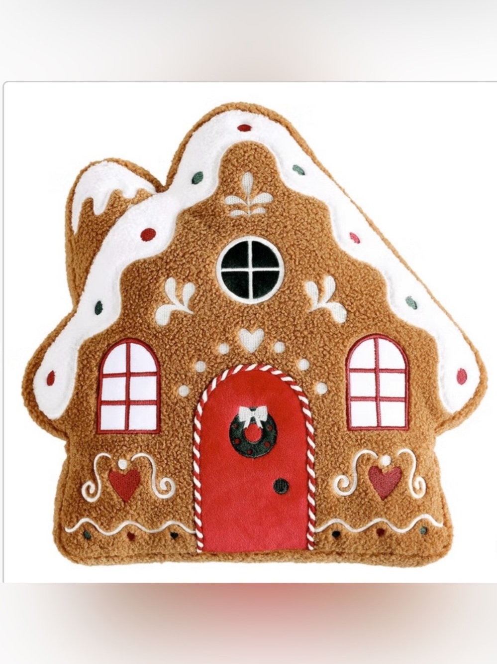 🆕- Gingerbread House Holiday Throw Pillow - Decorative Christmas Accent